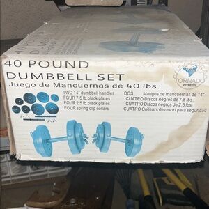 40 lb Dumbbell Set - Blue Plates